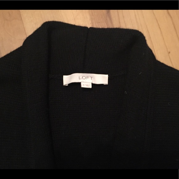 LOFT Black Sweater with snap closure, size Medium - Picture 2 of 4